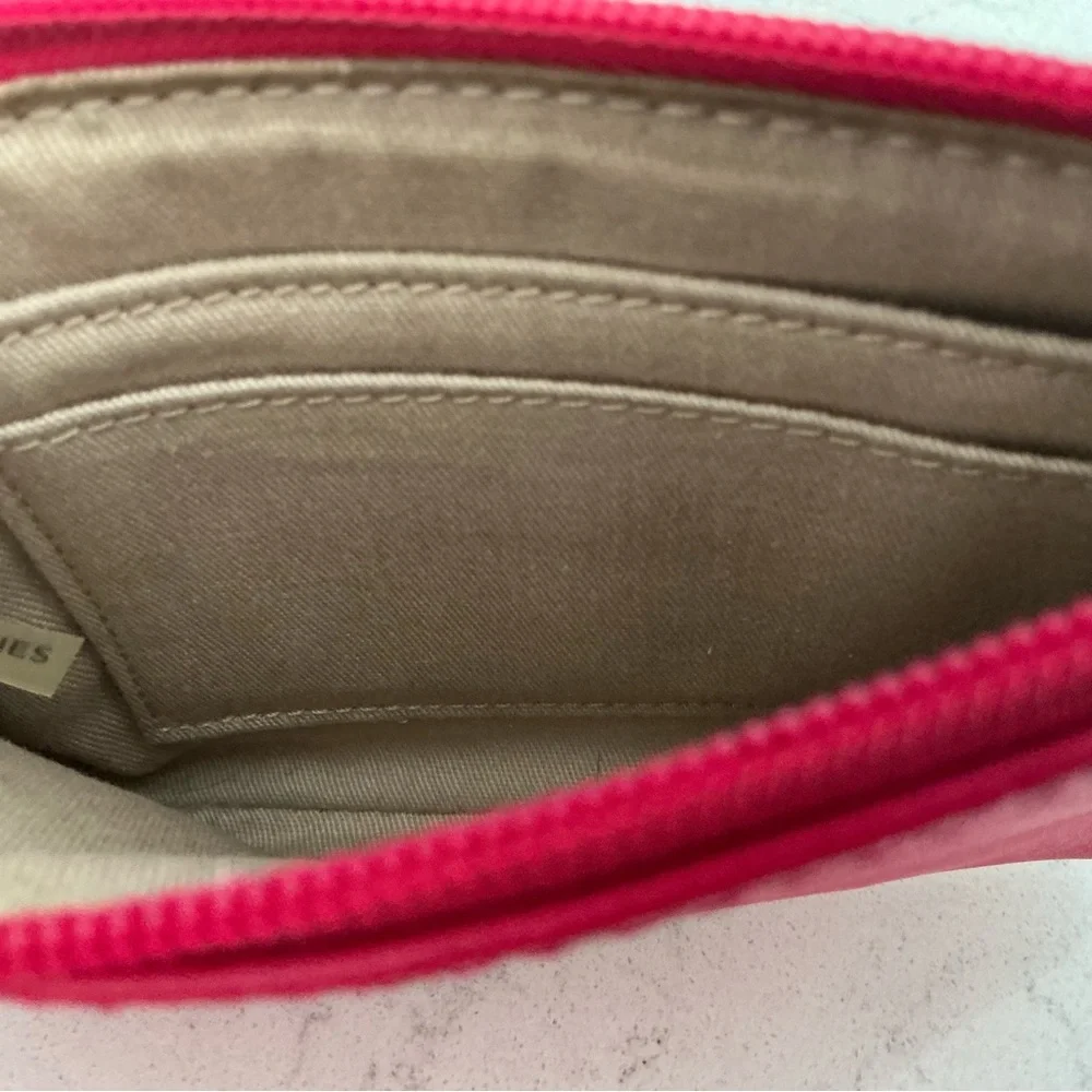 Coach Women's Vibrant Pink Wristlet silver hardware 6x4